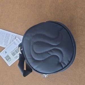 NWT Lululemon Logo Coin Pouch Black Compact Zippered Wallet Travel Accessory